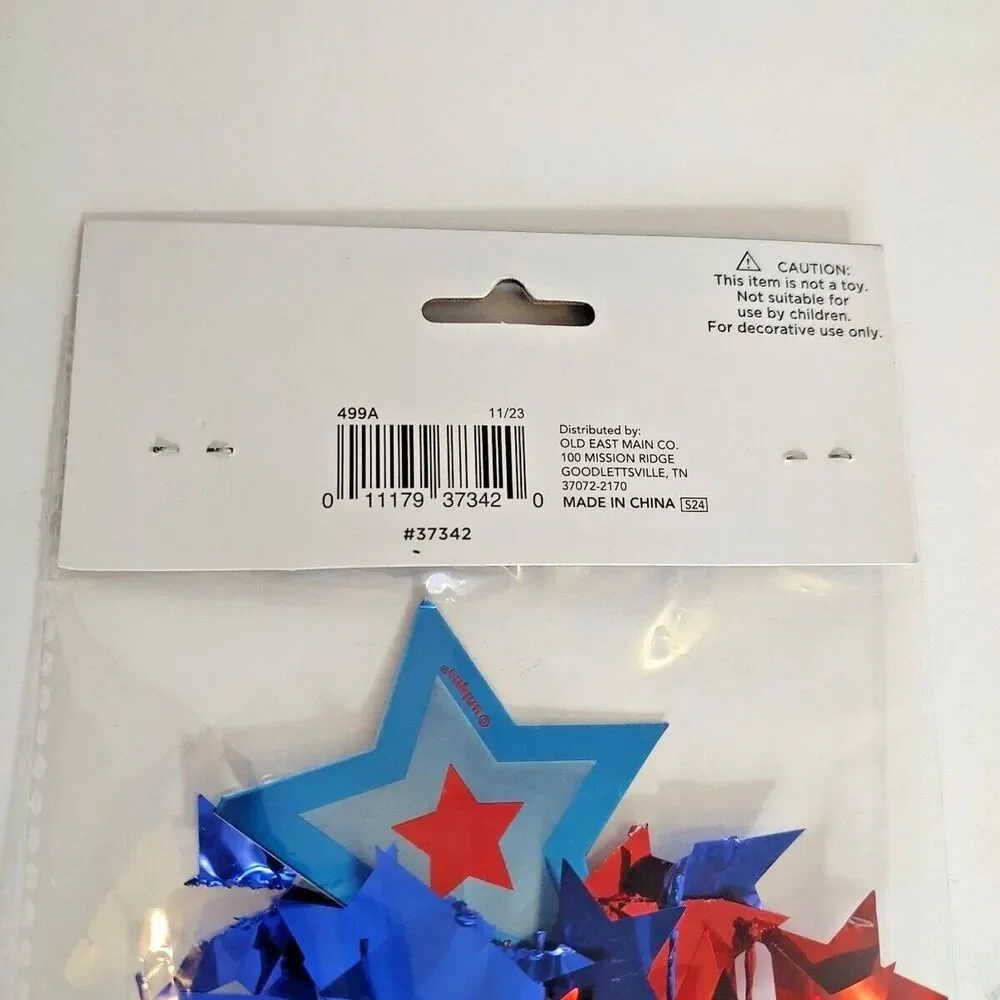 Patriotic Balloon Weight Centerpiece Metallic Red Blue Stars USA America Party
